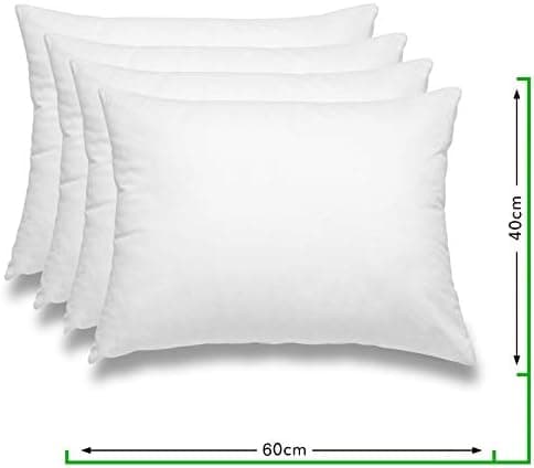 Wometo 4er Set Federkissen: 100% Federn, Oeko-TEX, Baumwolls Bezüge, weiß, kleine Kopfkissen, 40x40 cm, 300g Füllmasse,