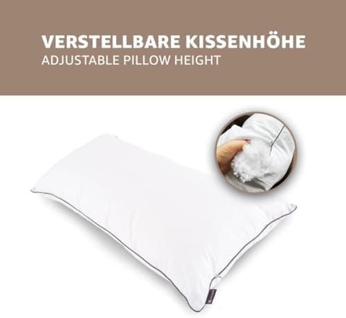 KALIOPE Allergiker Schlafkissen 40 x 80 cm - Höhenverstellbar, Waschbar, 2er Set