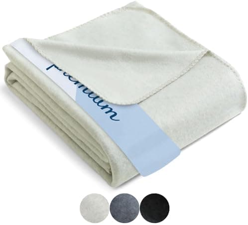 Wometo Premium Fleecedecke - weiß meliert (Bi-Color)Anti-Pilling 140x190 cm OEKO-TEX