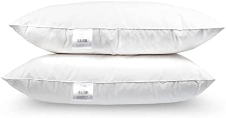 2er Set Premium Qualität Federkissen | Füllung: 1000 Gramm Gänsefedern | Bezug: 100% Baumwolle | 100% Natur Kissen 80x80