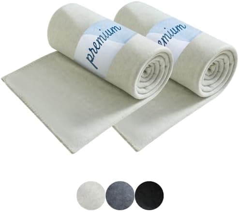 Wometo Premium Fleecedecke - weiß meliert (Bi-Color)Anti-Pilling 140x190 cm OEKO-TEX