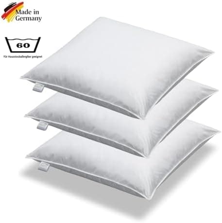 Hochwertige Daunen Feder Kissen Set 3 Stück für Sofa und Bett, stützkräftig und allergikergeeignet
| Weiche Daunen Fede