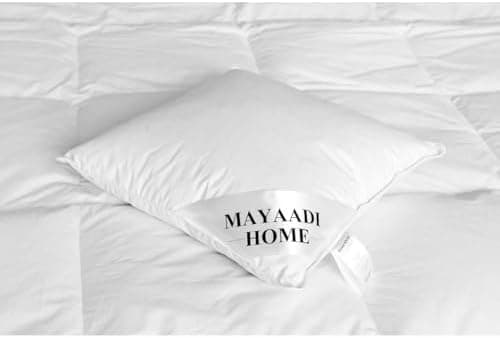 Mayaadi-Home MA116 Daunenkissen 50x50 cm | 70% Daunen 30% Federn | 100% Natur Baumwolle Bezug | Optimales Schlafkissen |