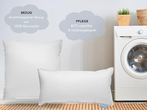 XDREAM Premium Daunenkissen 2er Set für Herren | Schlafzimmer |-pagination comfort-| 100% Baumwollhülle | 100% Daunen &