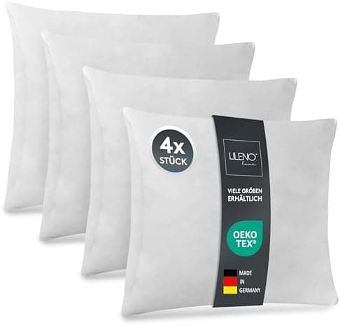 LILENO HOME 4er Set 45x45 cm waschbares Innenkissen - perfekt für Allergiker - Polyester Inhalt, Couchkissen und Kopfkis