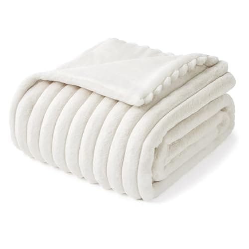 Kuscheldecke Milchsamt Blasen Decke Super Soft Warme Couchdecke 100 x 160cm White