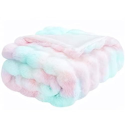 Kuscheldecke Milchsamt Blasen Decke Super Soft Warme Couchdecke 100 x 160cm White