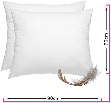Wometo 2er Set Federkissen: 100% Federn, 40x60-600g, Oeko-TEX, Baumwollbezug, weiß, kleine Kopfkissen, 2 Stück, OEKO-TEX