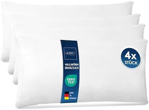 LILENO HOME 4er Set 45x45 cm waschbares Innenkissen - perfekt für Allergiker - Polyester Inhalt, Couchkissen und Kopfkis