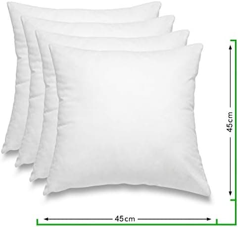Wometo 4er Set Federkissen: 100% Federn, Oeko-TEX, Baumwolls Bezüge, weiß, kleine Kopfkissen, 40x40 cm, 300g Füllmasse,