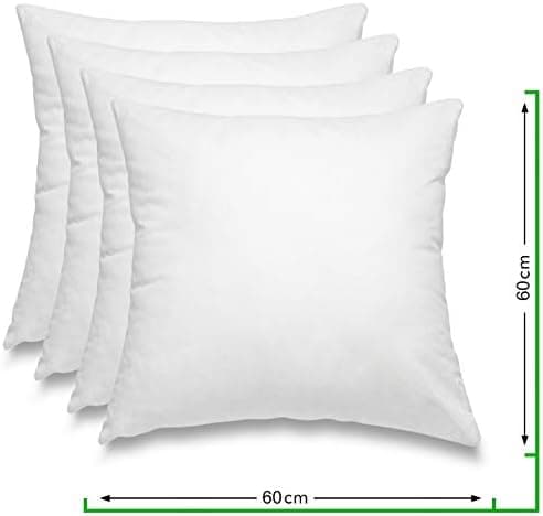 Wometo 4er Set Federkissen: 100% Federn, Oeko-TEX, Baumwolls Bezüge, weiß, kleine Kopfkissen, 40x40 cm, 300g Füllmasse,