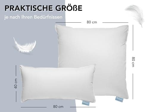XDREAM Premium Daunenkissen 2er Set für Herren | Schlafzimmer |-pagination comfort-| 100% Baumwollhülle | 100% Daunen &