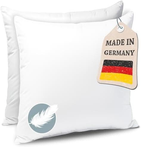Knerst Federkissen - 100% Federfüllung für erholsamen Schlaf - Ökotex-Zertifiziert 50x50 2er Set