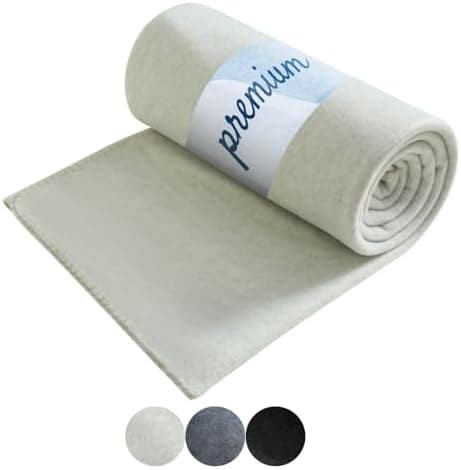 Wometo Premium Fleecedecke - weiß meliert (Bi-Color)Anti-Pilling 140x190 cm OEKO-TEX