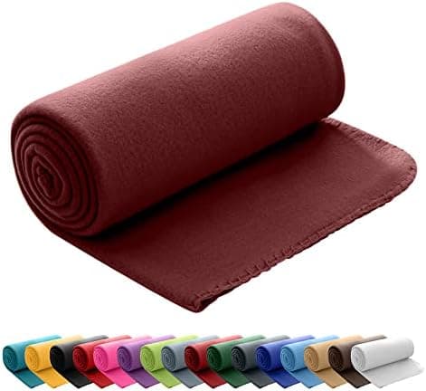 Polar Fleecedecke oekoTex 130x160 Anti-Pilling Kettelrand blau Mittelblau OEKO-TEX STANDARD 100