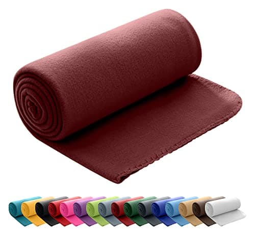 Polar Fleecedecke oekoTex 130x160 Anti-Pilling Kettelrand blau Mittelblau OEKO-TEX STANDARD 100