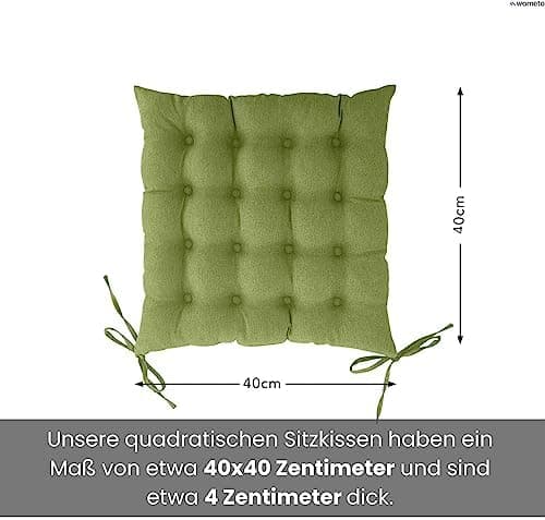 Wometo Sitzkissen Stuhl - dunkelgrau Oeko-TEX Sitzpolster mit Bändern für Indoor und Outdoor OEKO-TEX STANDARD 100  
Wom