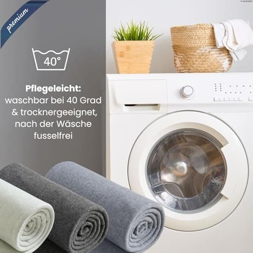 Wometo Premium Fleecedecke - weiß meliert (Bi-Color)Anti-Pilling 140x190 cm OEKO-TEX