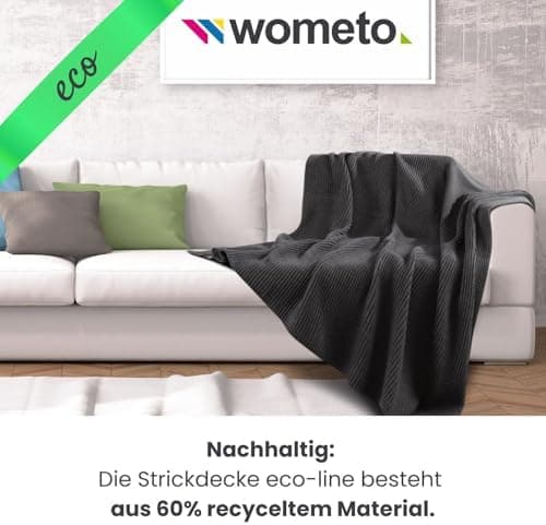 Wometo Kuscheldecke Strick Warme und Weiche Strickdecke OekoTex 140x190TürkisPetrol