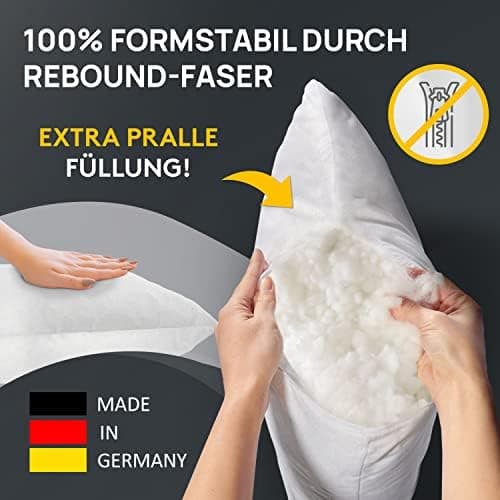 LILENO HOME 40x40 cm waschbares Kissenfüllmaterial - ideal für Allergiker und Couchkissen, Sofa Kissen, Cocktailkissen u
