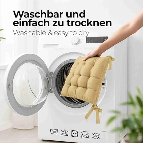 Etérea Türkiswaschbares Sitzkissen Stuhl 40x40 2er Set Inneneinbau - Outdoor & Indoor - OEKO-TEX Made in Green