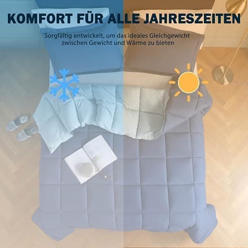 Oeko-TEX zertifizierte Nebelrosa Bettdecke HIG 155x220 cm - Weich & Flauschig - 1500g Daunenalternative (250GSM)