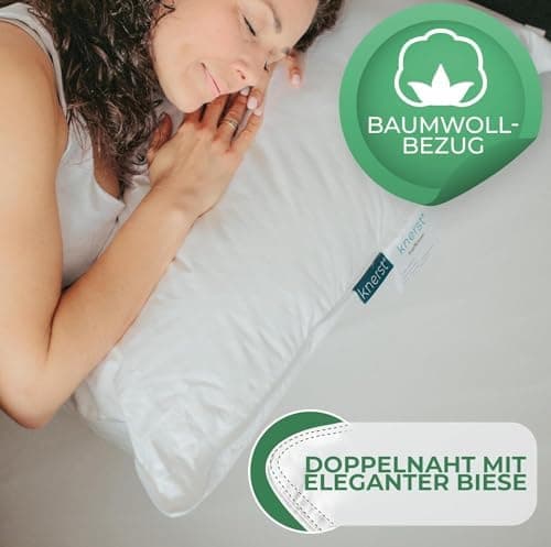Knerst Federkissen - 100% Federfüllung für erholsamen Schlaf - Ökotex-Zertifiziert 50x50 2er Set