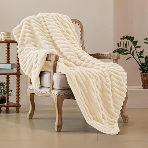 Kuscheldecke Milchsamt Blasen Decke Super Soft Warme Couchdecke 100 x 160cm White