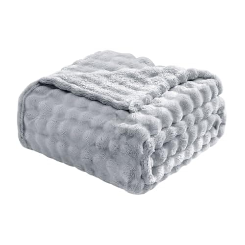 Kuscheldecke Milchsamt Blasen Decke Super Soft Warme Couchdecke 100 x 160cm White