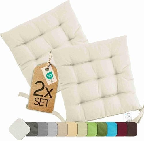 Etérea Türkiswaschbares Sitzkissen Stuhl 40x40 2er Set Inneneinbau - Outdoor & Indoor - OEKO-TEX Made in Green