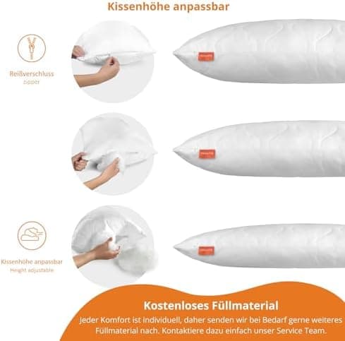 Schlupfkissen 40x40 cm, Sofakissen, Ökotex-Füllung, Waschbar bis 60 Grad, Deko für Allergiker, EU-Manufacturing, Basic 1