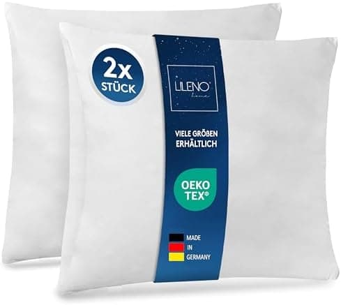 LILENO HOME 40x40 cm waschbares Kissenfüllmaterial - ideal für Allergiker und Couchkissen, Sofa Kissen, Cocktailkissen u