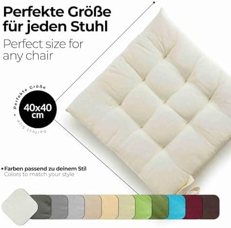 Etérea Türkiswaschbares Sitzkissen Stuhl 40x40 2er Set Inneneinbau - Outdoor & Indoor - OEKO-TEX Made in Green