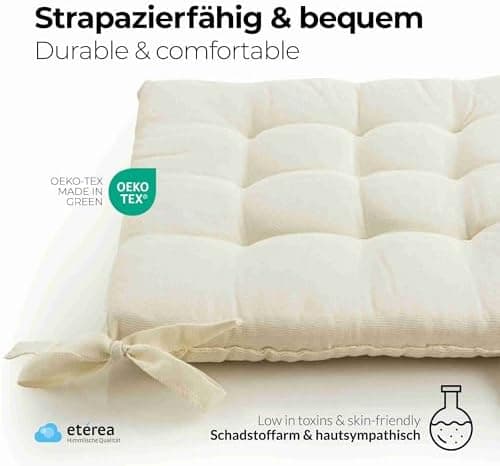 Etérea Türkiswaschbares Sitzkissen Stuhl 40x40 2er Set Inneneinbau - Outdoor & Indoor - OEKO-TEX Made in Green
