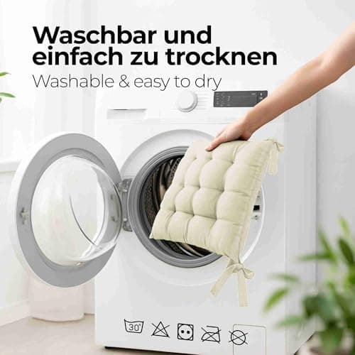 Etérea Türkiswaschbares Sitzkissen Stuhl 40x40 2er Set Inneneinbau - Outdoor & Indoor - OEKO-TEX Made in Green