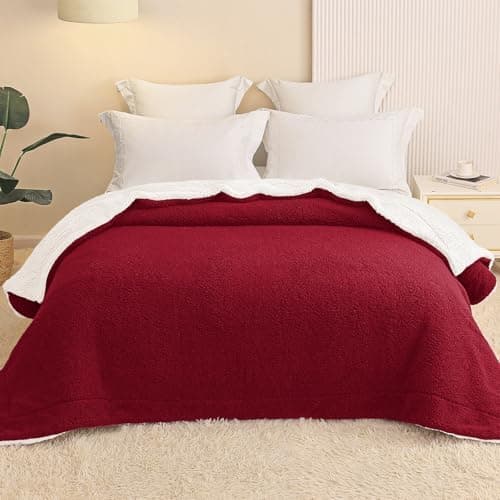 Exclusivo Mezcla Decke, Warme Kuscheldecke für Bett und Sofa, Tiefviolett/Lila 130x150 cm