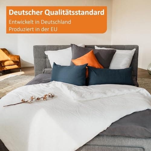 Pölsterliches Schlafkissen 40x40 cm, Federkissen, 100% Baumwolle, OEKO-TEX, Made in EU, 60 Grad waschbar