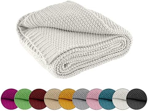 Wometo Kuscheldecke Strick Warme und Weiche Strickdecke OekoTex 140x190TürkisPetrol