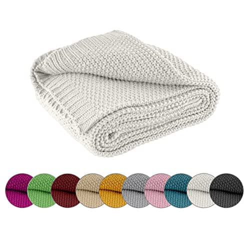 Wometo Kuscheldecke Strick Warme und Weiche Strickdecke OekoTex 140x190TürkisPetrol