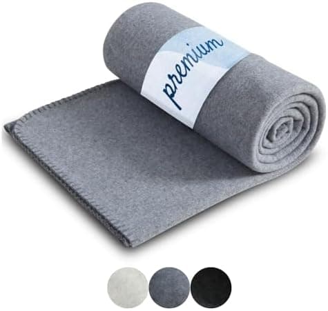 Wometo Premium Fleecedecke - weiß meliert (Bi-Color)Anti-Pilling 140x190 cm OEKO-TEX