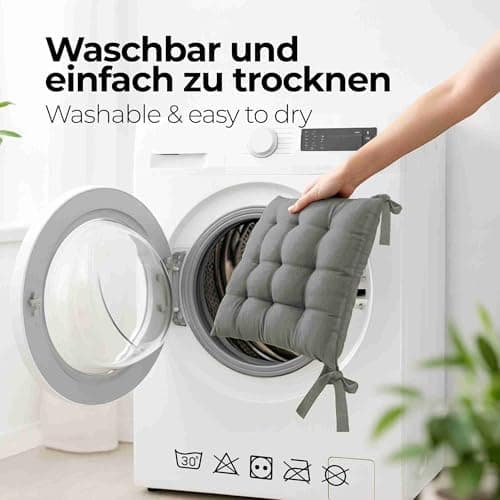 Etérea Türkiswaschbares Sitzkissen Stuhl 40x40 2er Set Inneneinbau - Outdoor & Indoor - OEKO-TEX Made in Green