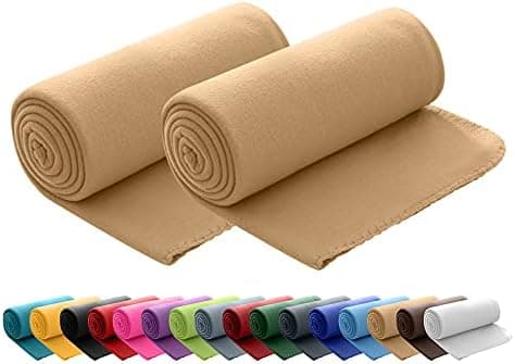 Wometo 2er Set Polar Fleecedecke OekoTex Lilaviolett Anti-Pilling Kettelrand