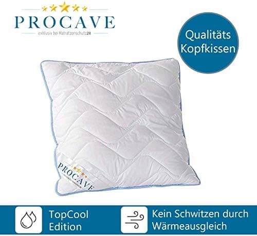 Hochwertiges Qualitäts-Stepp-Kissen für Allergiker, atmungsaktiv und Kochfest 40x40 cm - PROCAVE TopCool
| Winter- und