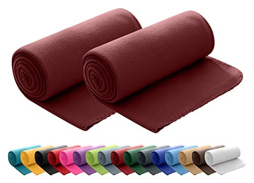 Wometo 2er Set Polar Fleecedecke OekoTex Lilaviolett Anti-Pilling Kettelrand