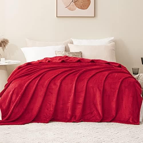 Aisbo Flauschig Warme Decke Rot für Winter - Kuschliges Wohnzimmer Blanket 130x150 cm OEKO-TEX