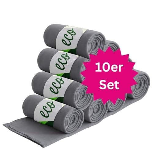 Wometo 10er Vorteilspack Fleecedecke grau Anti-Pilling Kettelrand