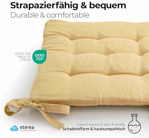Etérea Türkiswaschbares Sitzkissen Stuhl 40x40 2er Set Inneneinbau - Outdoor & Indoor - OEKO-TEX Made in Green