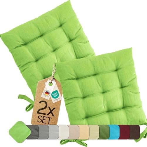 Etérea Türkiswaschbares Sitzkissen Stuhl 40x40 2er Set Inneneinbau - Outdoor & Indoor - OEKO-TEX Made in Green