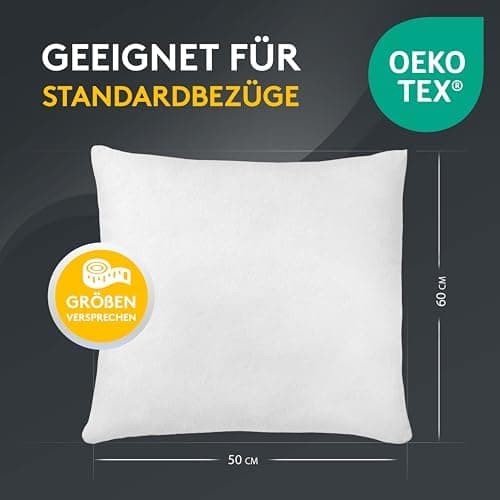 LILENO HOME 40x40 cm waschbares Kissenfüllmaterial - ideal für Allergiker und Couchkissen, Sofa Kissen, Cocktailkissen u