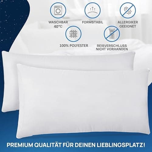 LILENO HOME 40x40 cm waschbares Kissenfüllmaterial - ideal für Allergiker und Couchkissen, Sofa Kissen, Cocktailkissen u
